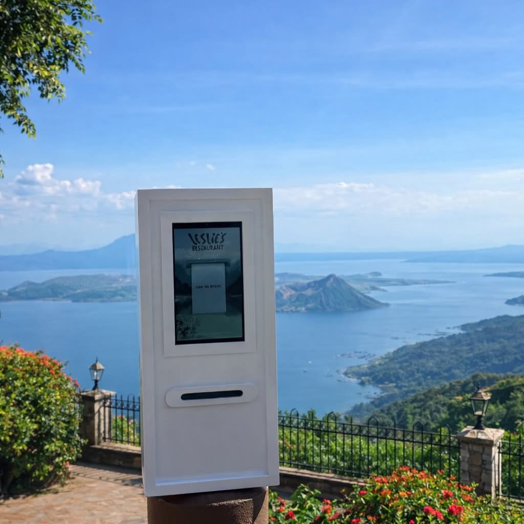 Click2Keep booth overlooking Taal at Leslie's Tagaytay